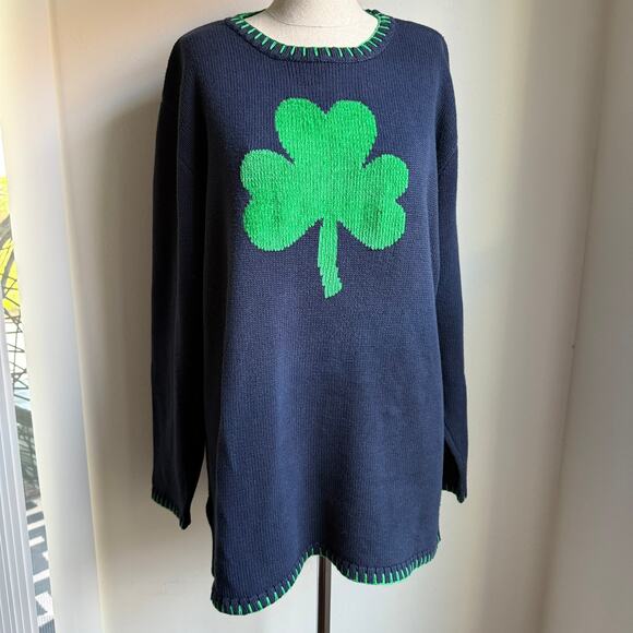 Vintage Shamrock Sweater Women’s Large – St. Patrick’s Day Quacker Factory - Picture 2 of 8
